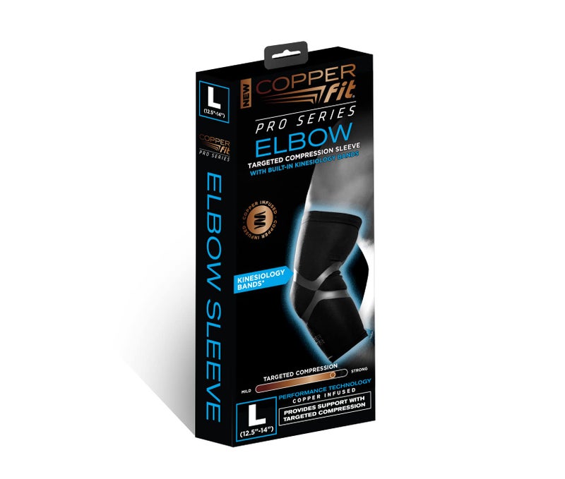 Copper Fit Pro Series Performance Compression Elbow Sleeve, Black with Copper Trim, Large - Image 5